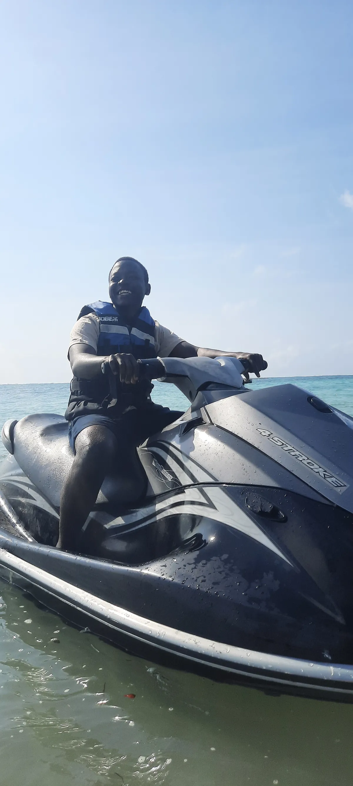 Enos on a jet ski
